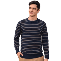 Jeep striped sweater mens autumn and winter new American casual thickened warm base sweater tops mens clothing