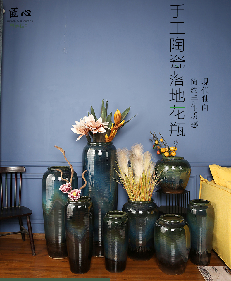 I and contracted jingdezhen ceramics of large vases, flower arranging ceramic cylinder example room hotel pottery decoration decoration