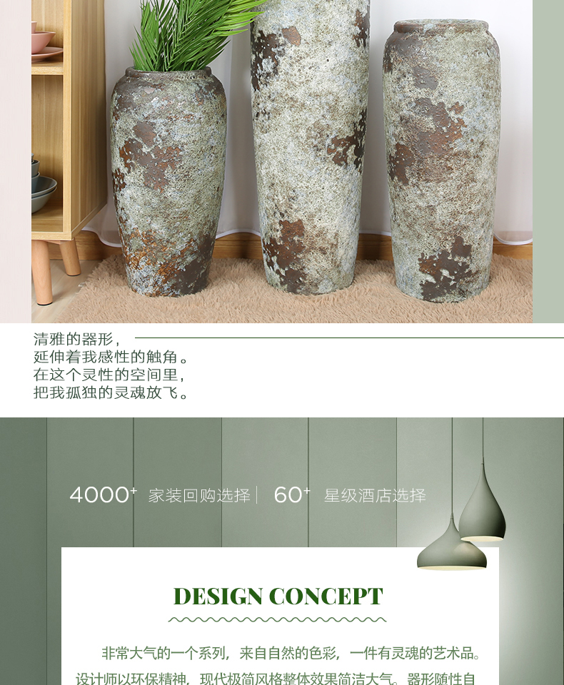 Jingdezhen manual coarse TaoHua device do old imitation pottery unearthed pottery vase flowerpot hotel home is suing furnishing articles