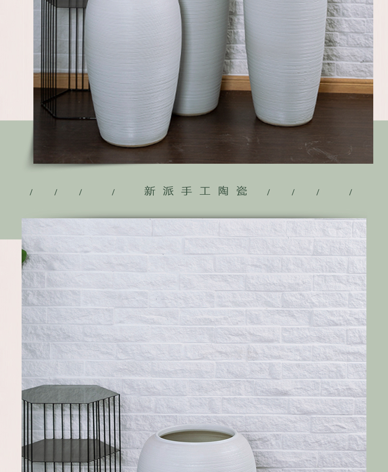 Jingdezhen ceramic manual floor vase zen flower POTS restaurants hotel villa landscape ceramic cylinder jars