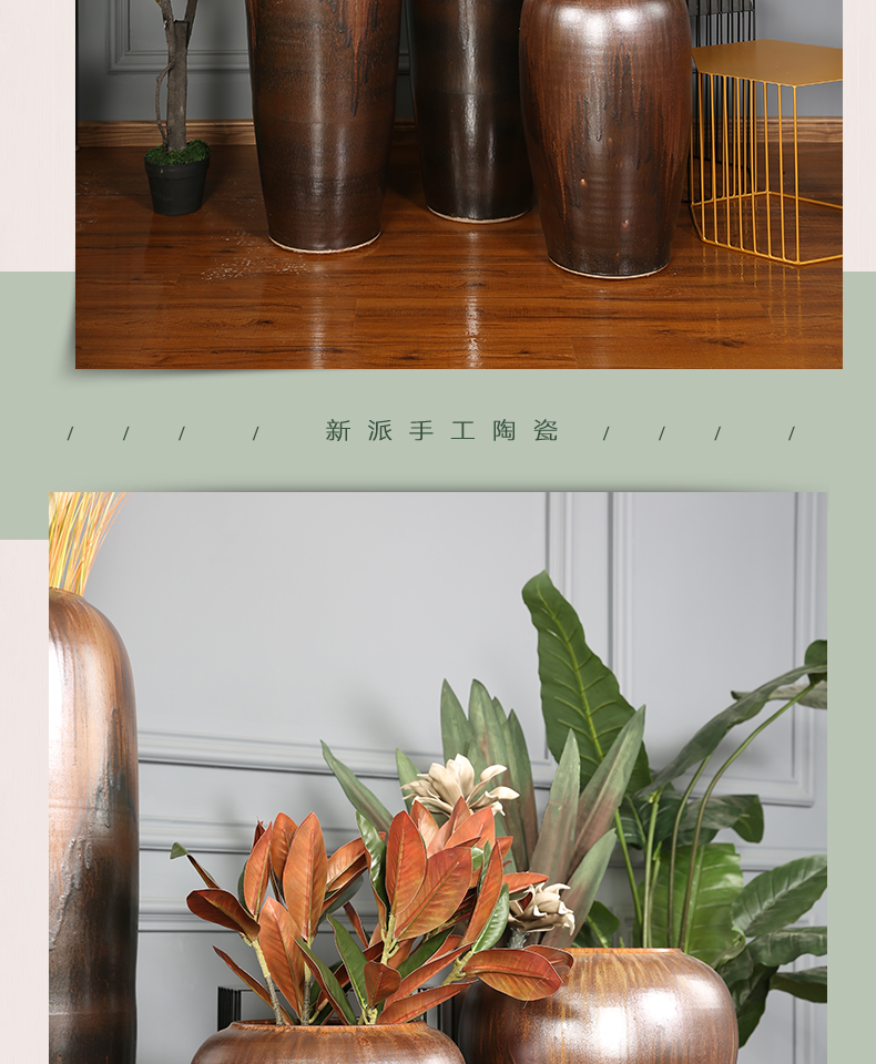 Retro POTS of jingdezhen ceramic vase of large sitting room the hotel Chinese flower arranging dried flowers porcelain furnishing articles