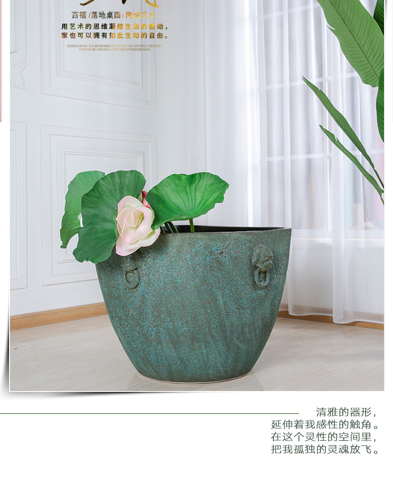 Jingdezhen ceramic flower pot fish tank cylinder tortoise courtyard sitting room adornment water tank a goldfish bowl furnishing articles to plant trees