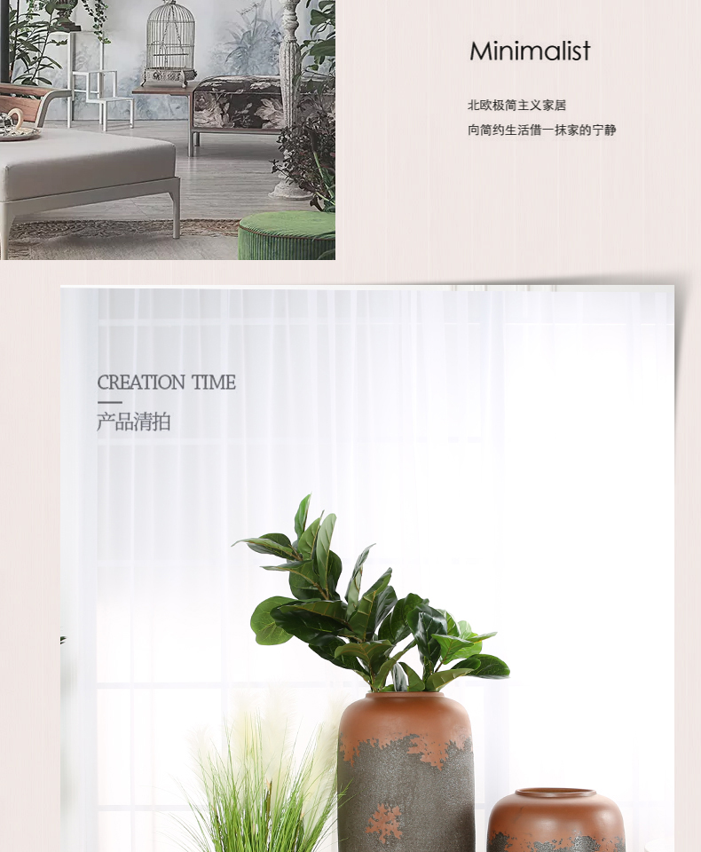 Jingdezhen ceramic coarse pottery vase restoring ancient ways home sitting room hotel is suing flower arranging dried flower POTS to furnishing articles ornaments