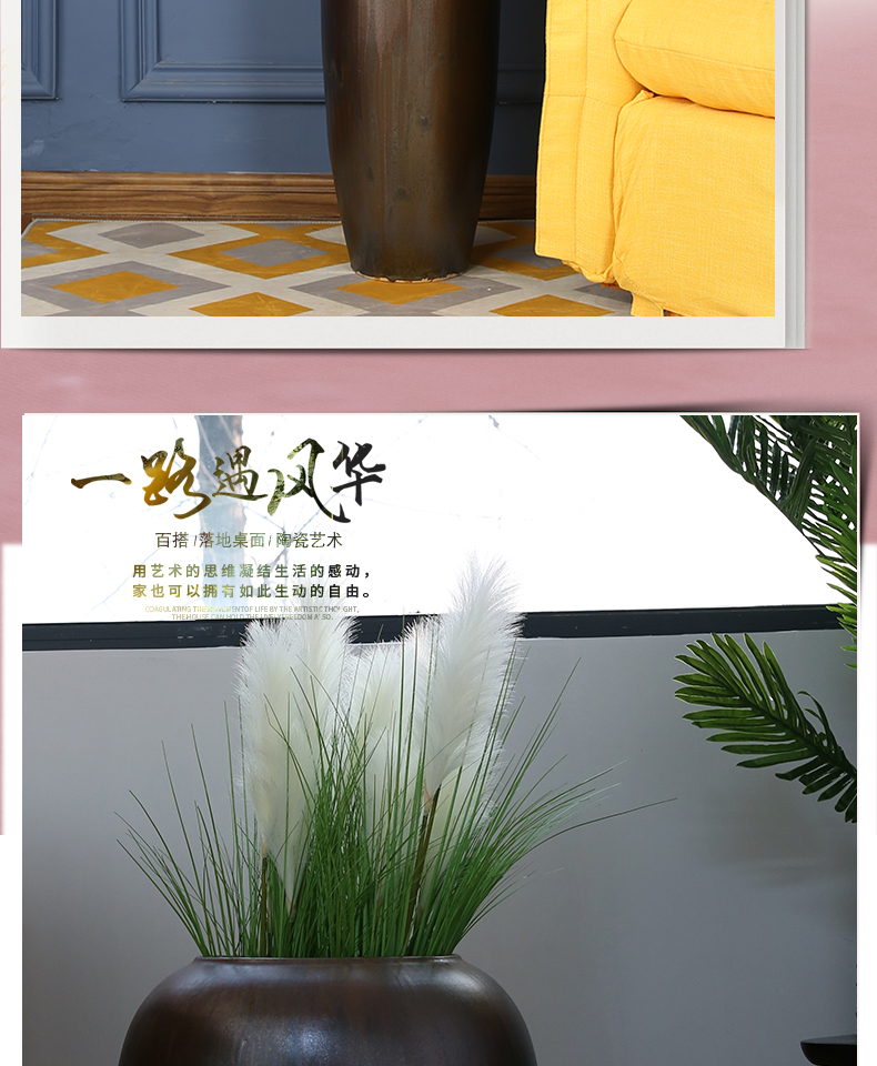 Retro POTS of jingdezhen ceramic vase of large sitting room the hotel Chinese flower arranging dried flowers porcelain furnishing articles