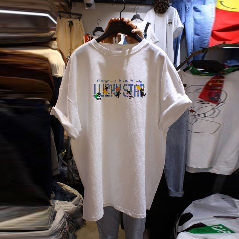 White Mid-Length T-Shirt for Women, Short-Sleeved, Lazy Style, Summer 2026 New Model, Round Neck, Loose-Fitting Base Shirt, Pure Cotton Top White Mid-Length T-Shirt for Women, Short-Sleeved, Lazy Style, Summer 2026 New Model, Round Neck, Loose-Fitting Base Shirt, Pure Cotton Top