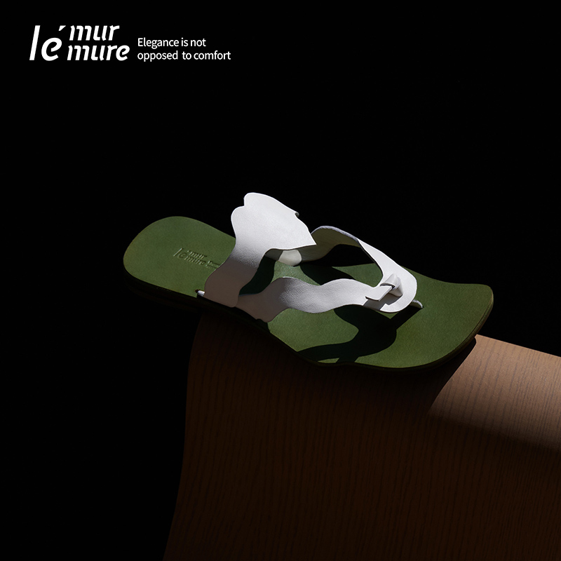 Le' Murmure Natural Philosophy · True to Nature First Layer Cowhide Contrasting Color Vein Artistic Sandals