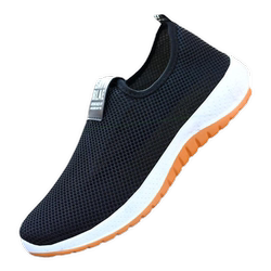 Old Beijing Cloth Shoes for Men, Spring and Summer Flat Casual Shoes, Sports Mesh Shoes, Breathable Slip-On Driving Shoes