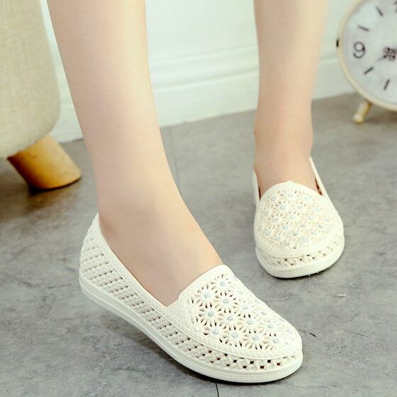 Summer plastic sandals for middle-aged and elderly mesh breathable