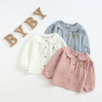 Female baby thin shirt 2020 new girl Korean version of foreign style shirt childrens clothes baby wild cardigan