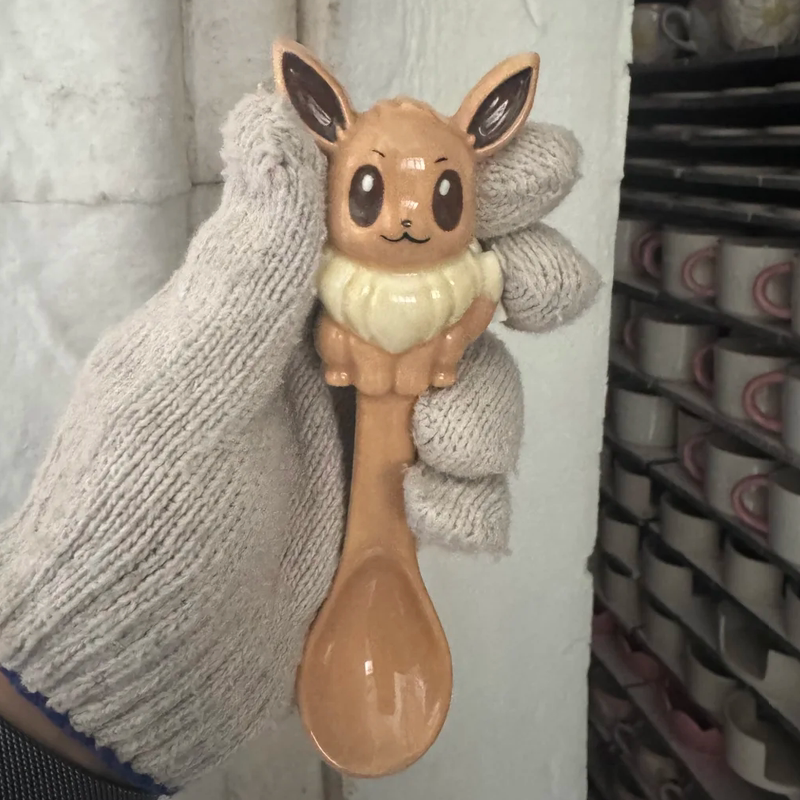 Original Eevee Spoon, Pokémon Merchandise, Cute Afternoon Tea Coffee Spoon, Practical Birthday Gift for Boys and Girls
