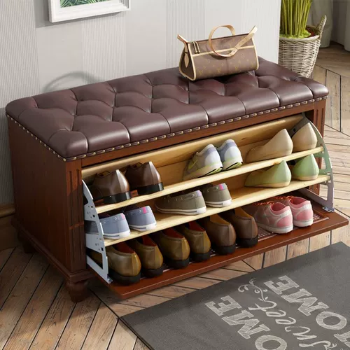 Американский стиль с твердым деревом для обувной шкаф для обувного шкафа для дома вход для хранения хранения хранения