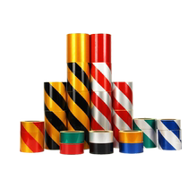 Excavator reflective sticker floor sticker warning red and white tape 20 cm anti-collision black and yellow floor tape reflective film