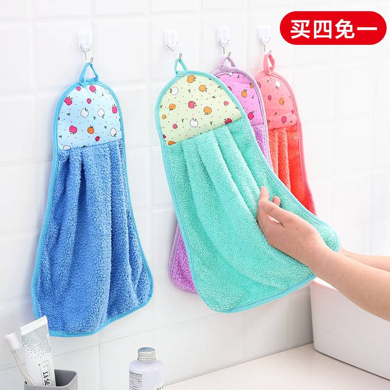 Kitchen Thickened increase not stained with oil not falling out of water Absorbent Cloth Housekeeping of Coral Suede Clean Cloth Wipe Hand Towels-Taobao
