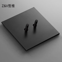 Bronze hand lever switch panel minimalist modern Type 86 matte black pure white metal household socket panel designer
