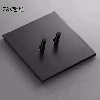 Bronze hand lever switch panel minimalist modern Type 86 matte black pure white metal household socket panel designer