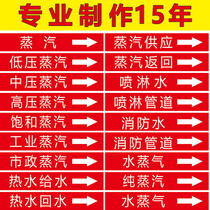 Fire hydrant fire water pipe identification fire sprinkler pipe label steam National Standard Pipe flow direction color ring arrow tape medium identification sticker prompt label sticker high temperature resistant acid and alkali