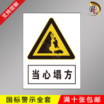 Beware of collapse safety ID Card warning signs Prompt warning signage sticker Custom workshop Construction production slogan Warehouse Site There is Electric Hazard acrylic Support Custom