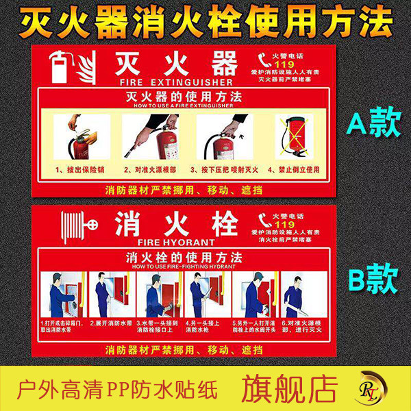Method of use of fire hydrants hydrant Fire hydrants Description Stickers Warning Signs Warning Signs Custom Fire Extinguisher Placement Points Use Method Signs Stickers