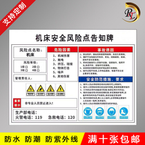 Machine Tool Safety Risk Point Informed Card Waterproof Moisture Protection Anti-UV Corrosion Protection Safety Precautions Requirement Important Tips Pvc Plastic Plate Material Warning Signs Card ID Card
