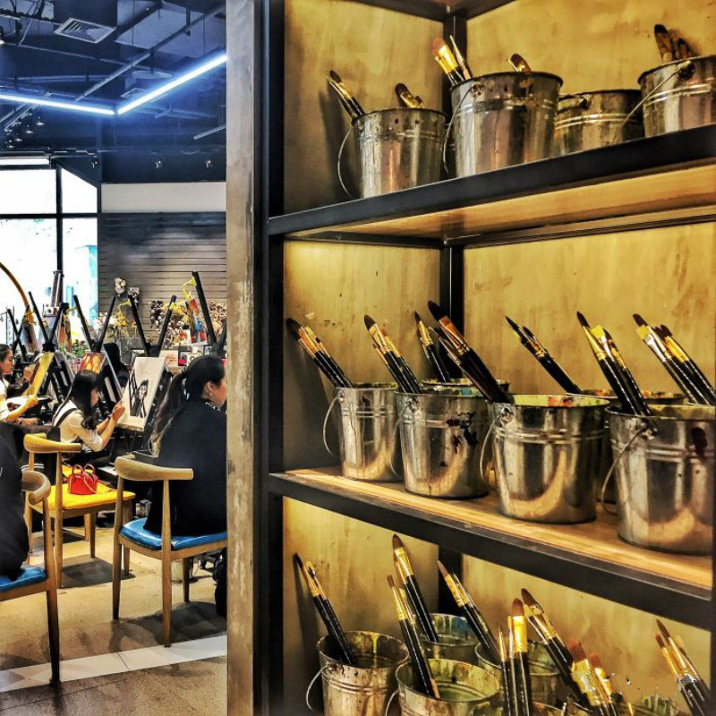 Self-painting room paintbrush containing barrel thickened stainless steel washing pen painting pen brush washing pen barrel painting room supplies oil painting paint pen washing pen barrel water color pen water powder paint washing pen holder