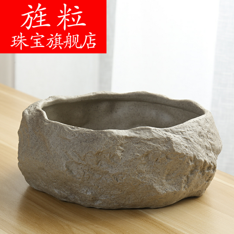 Continuous grain of daffodils grass cooper hydroponic flower pot water raise the imitation stone miniascape of creative ceramic bowl lotus pond lily money