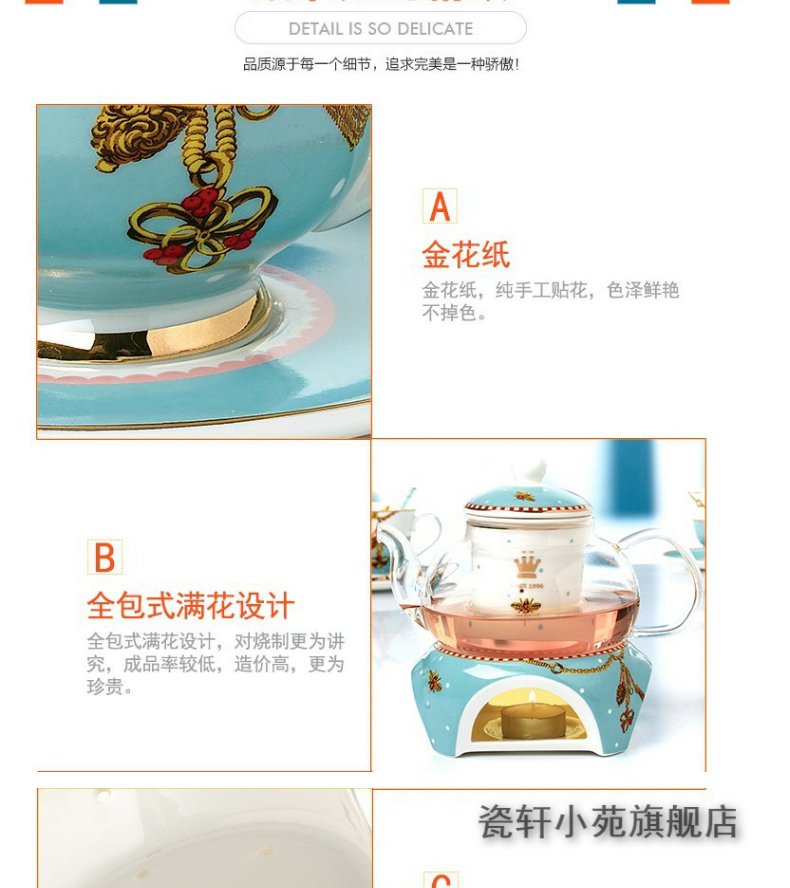 Continuous grain of European household heating ceramic based with thick glass teapot teacup flowers and tea set in the afternoon