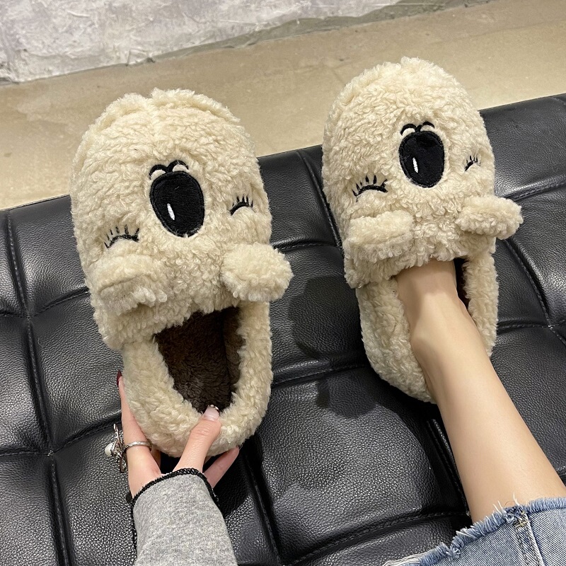Cute Women's Cotton Slippers for Winter, Indoor Warm Plush Cartoon Koala Slippers with Thick Soles and Heel for Home and Dormitory Use Cute Women's Cotton Slippers for Winter, Indoor Warm Plush Cartoon Koala Slippers with Thick Soles and Heel for Home and Dormitory Use