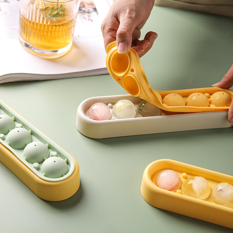 Whisky ice hockey molds Round spherical ice Grids ice-making cartridges lid Home Fridge Homemade Frozen Ice Cubes