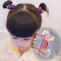 Korean headdress Childrens hair rope Girls tie ponytail balls Scalp tendons Cute head rope Crystal hair ornaments shiny balls