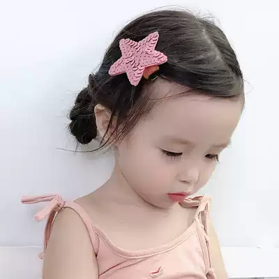 Children's hair accessories Five-pointed star sequins hairpin Korean fashion girl headdress hairpin little girl decoration with hair accessories