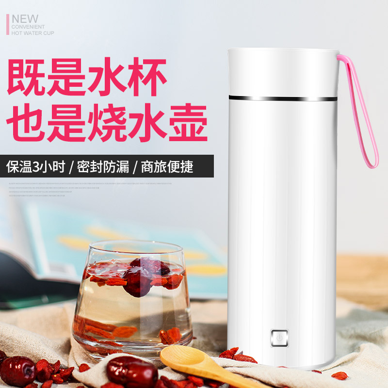 Travel electric water cup Portable kettle cup Mini student dormitory single office Electric stew bubble milk kettle
