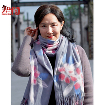 Scarf Lady winter middle-aged elderly mother-in-law grandmother mother autumn winter old fashion leisure flower bib shawl