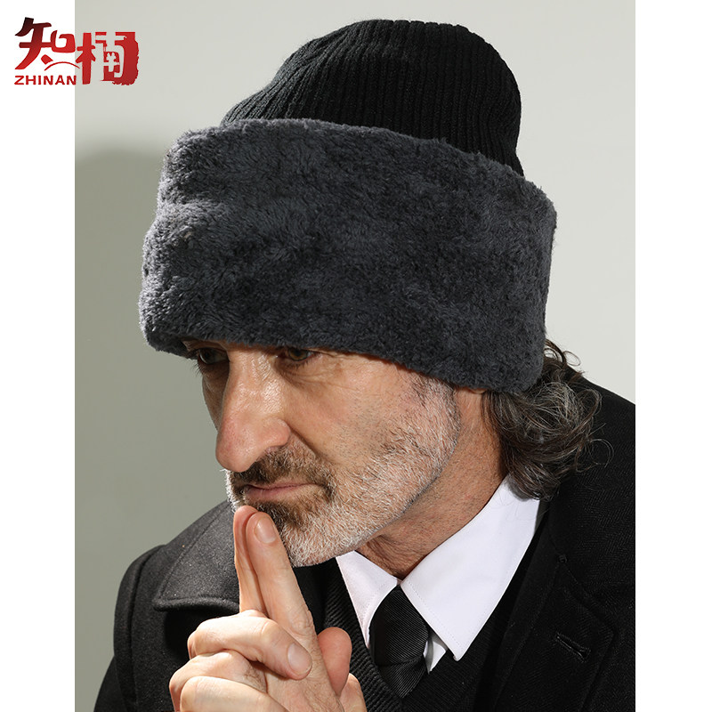 Old man sleeve middle-aged old man winter heat, old man hat daddy grandfather hair knitting hat