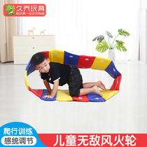 Kindergarten sensory training equipment tank pad crawling circle childrens wheels rolling parent-child interactive game props