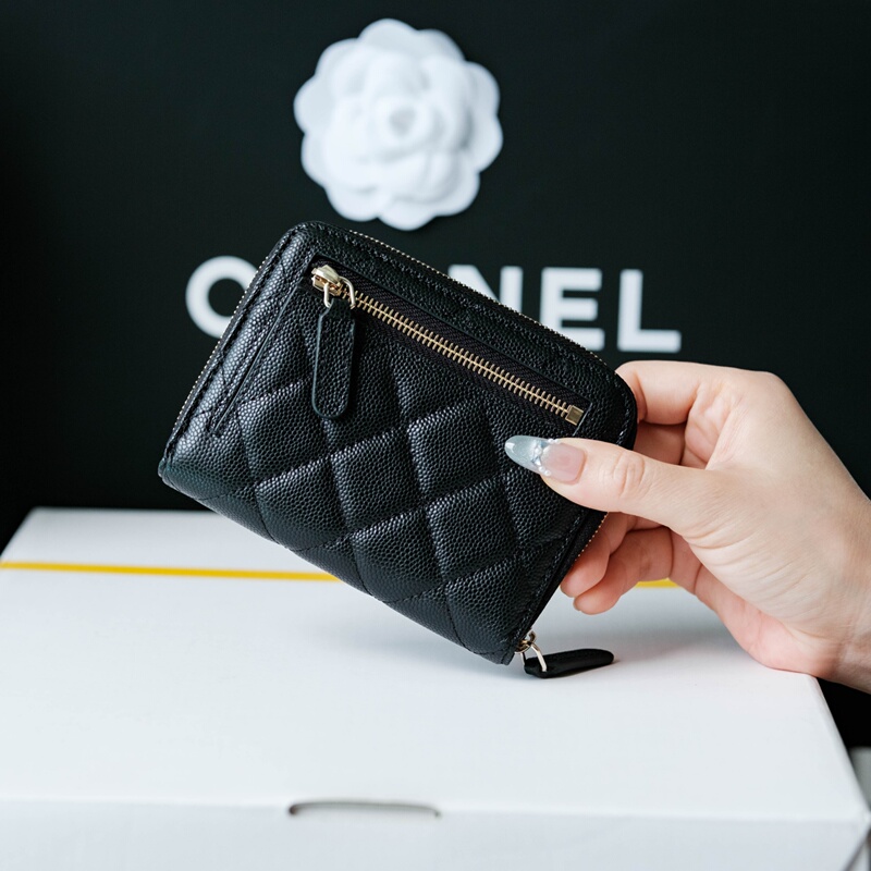 26 Styles of Genuine Leather Caviar-Patterned Diamond-Stitched 7-Fold Wallet Coin Purse Short Women's Wallet Leather Wallet