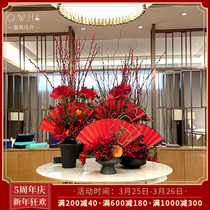 Hotel Lobby Emulation Flower Pendulum for New Years Red Fruit Fat Caiguson Shopping Centre Large Decorative Lobby Villa for sale