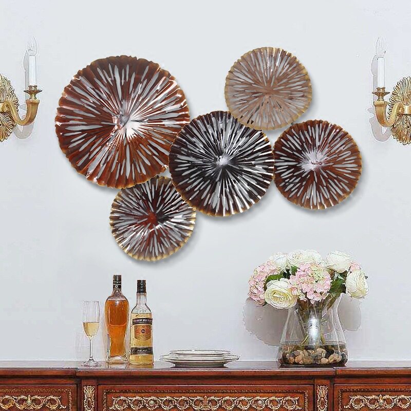 American stereo wall background wall decoration living room wall wall decoration office creative iron hollow wall decoration