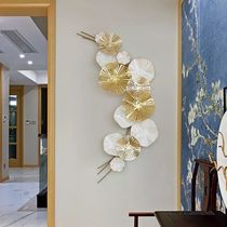 New Chinese metal hollow flower wall decoration Wrought iron abstract three-dimensional lotus wall hanging home soft wall creative pendant