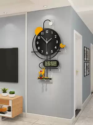 Light luxury simple clock wall clock living room home fashion background wall decoration clock modern silent Net red hanging watch