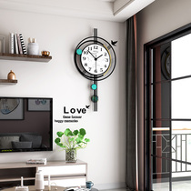 Simple personality Nordic clock decoration wall clock living room light luxury creative home fashion clock modern atmospheric hanging wall