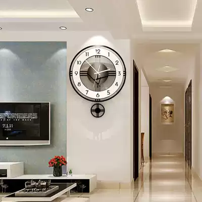 Mute clock wall clock living room Nordic clock light luxury personality home wall watch modern simple atmospheric quartz clock