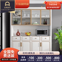 Nordic light luxury dining side cabinet Modern simple living room cupboard wine cabinet one-piece household wall storage tea cabinet customization