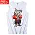 Áo vest thể thao nam cực nam mùa hè không tay áo thun cotton nam in cá tính bó sát áo vest thương hiệu - Áo vest cotton áo phao lông vũ Áo vest cotton