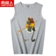 Áo vest thể thao nam cực nam mùa hè không tay áo thun cotton nam in cá tính bó sát áo vest thương hiệu - Áo vest cotton áo phao lông vũ