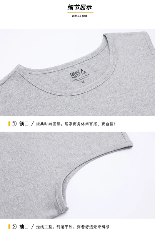 Nam Cực vest nam thanh niên mùa hè thoáng khí thể thao cotton đáy quần vest nam thương hiệu lỏng lẻo - Áo vest cotton áo vest dạ nam trung niên