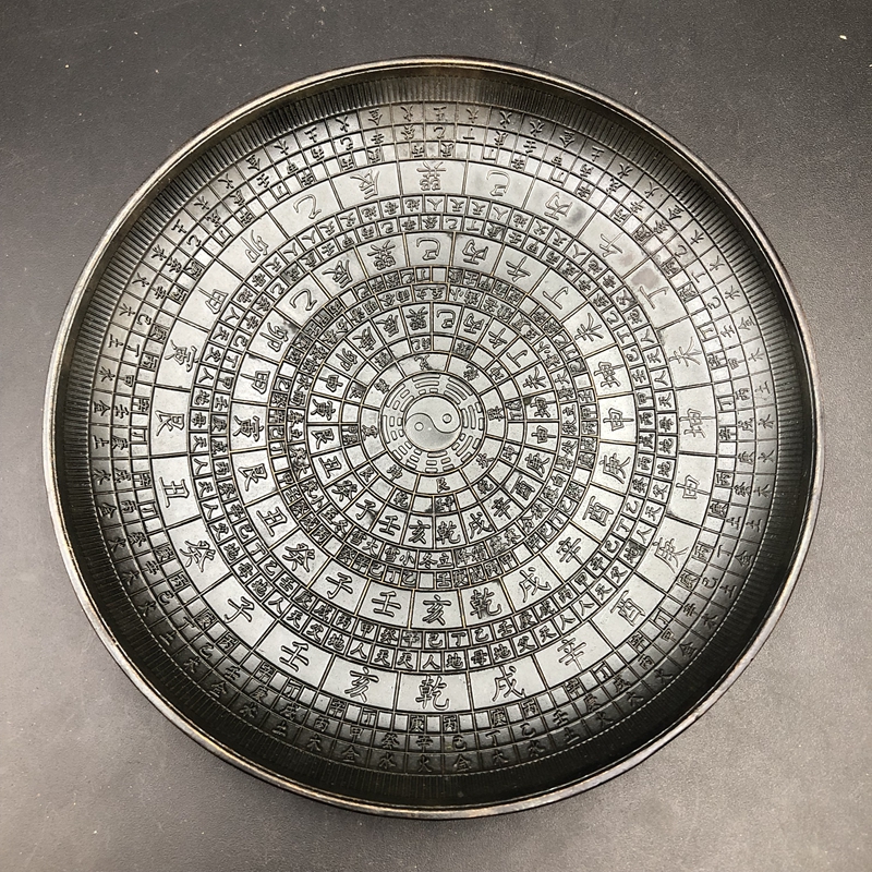 Antique Miscellaneous Plate Plate Eight Diagrams Plate Home Craft Decoration Da Qing Gan Long Year Retro Bronze Ware