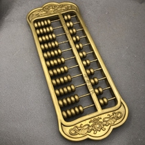 Antique miscellaneous copperware three years of the Republic of China abacus office home craft ornaments 11 files 7 beads copper beads abacus