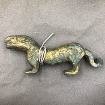 Qing Dynasty bronze - gilded tiger - character - General token bronze tiger - string - a pair of old slurry - tiger