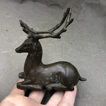 Antique - played miscellaneous XII Zodiac Xiao Little Deer - piece Household Process Copper Handbar