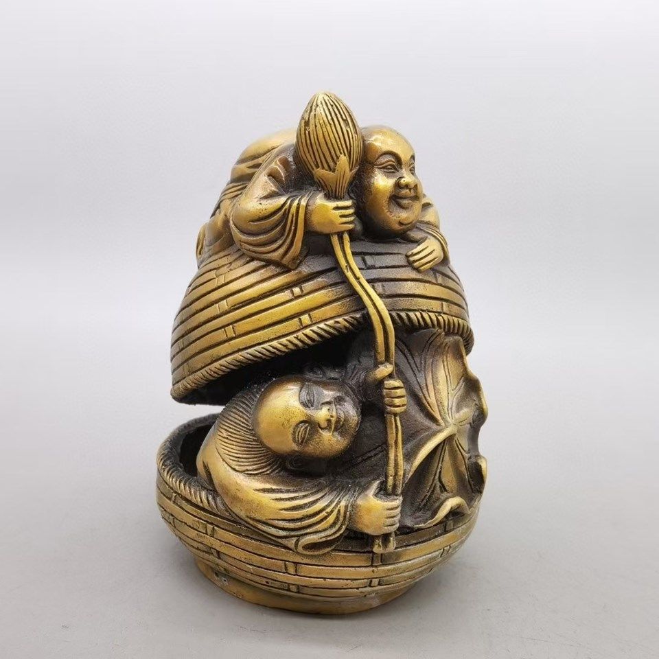 Antique miscellaneous and two fairy deposit tube bronze ware retro home accessories statue bronze statue ornaments